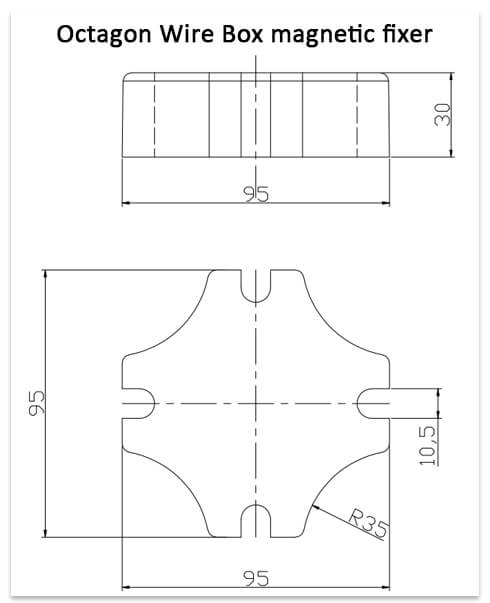 Octagon Wire Box magnetic fixer