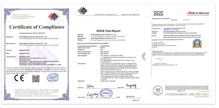 magnetic grate test report