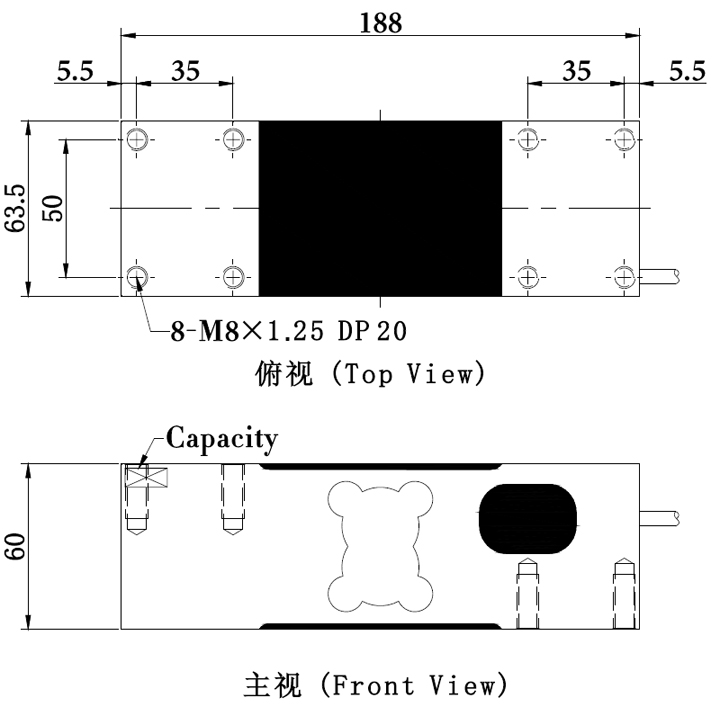 Aluminum alloy load cell