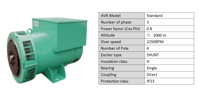 Brushless 3 phase generator