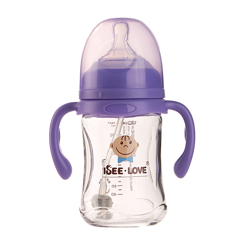 硼硅玻璃婴儿奶瓶带帽和奶嘴