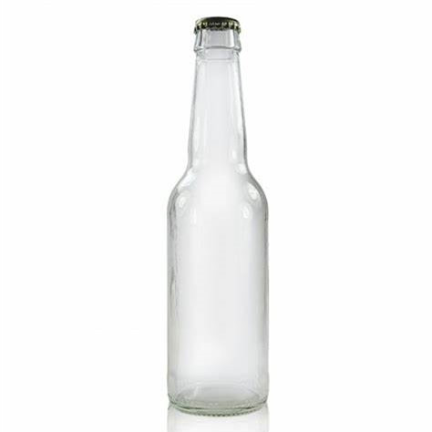 12 盎司带皇冠盖的透明啤酒瓶
