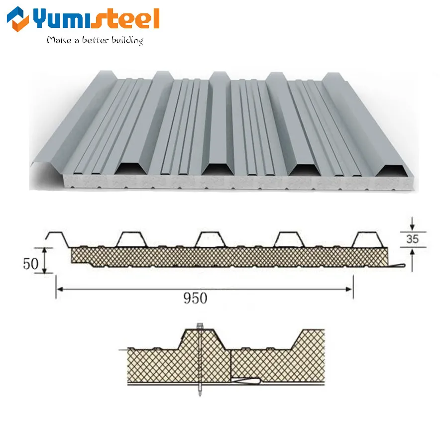 50mm 波纹 EPS 复合夹芯屋面板