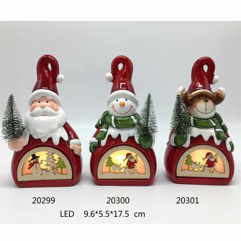 陶瓷圣诞灯笼带 LED 灯