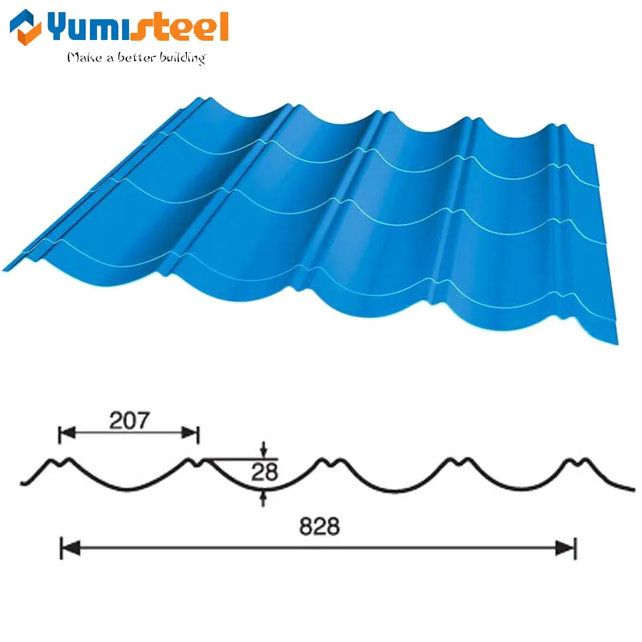 屋顶用釉面桶经典波纹钢板