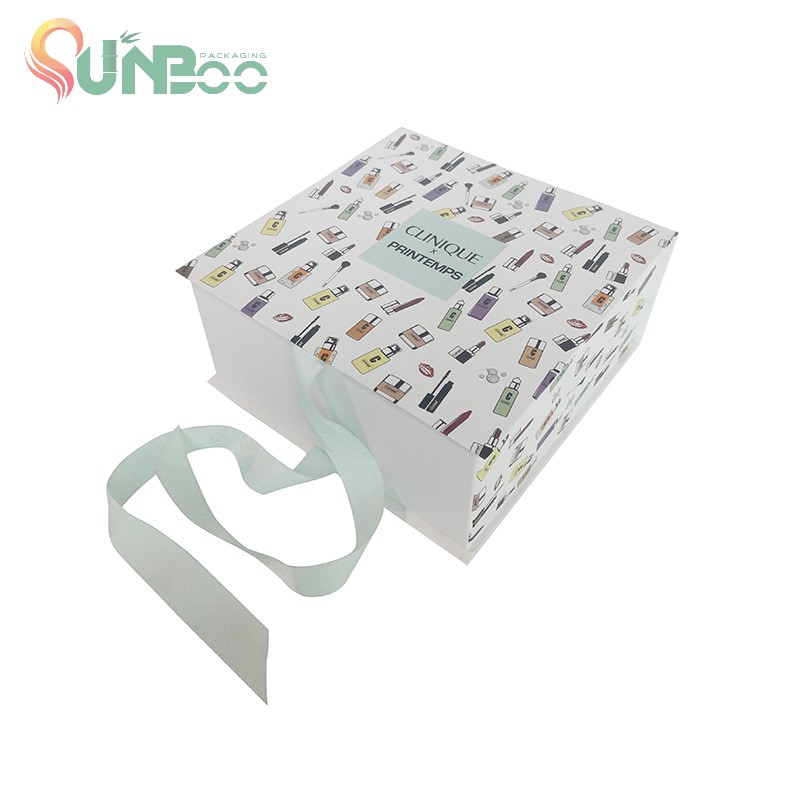 漂亮的颜色漂亮的设计和可折叠的盒子，带有优质丝带 -SP-BOX006