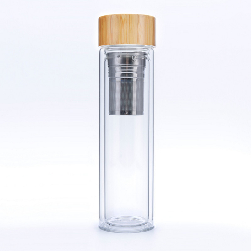450ml定制玻璃水瓶配竹盖