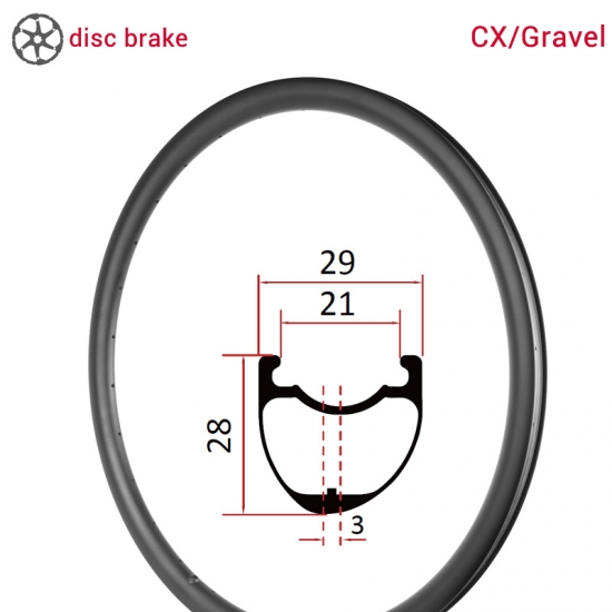 700C 越野摩托车和 Gravel 碳纤维轮圈碟刹轮圈，适用于越野