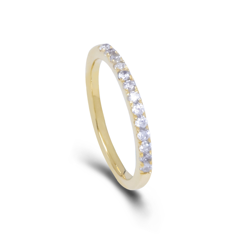 立方氧化锆石925纯银镀金珠宝戒指