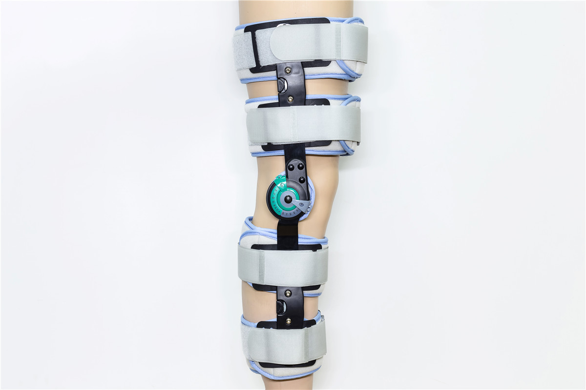 用于骨科固定的带铰链支撑的术后 rom 膝关节支具