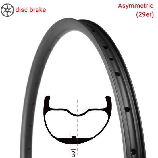 山地自行车 29er 不对称设计 MTB 碳纤维轮辋