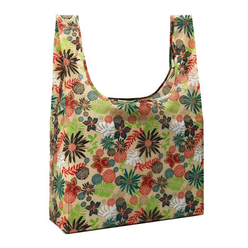 大容量可折叠生态友好菊花图案购物袋